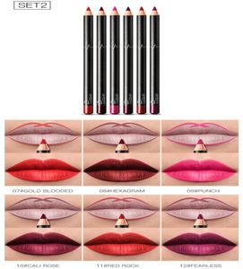 Matte Lip Pencil 6 Stück pro Set Nude Labial Line Natürliche feuchtigkeitsspendende Inhaltsstoffe umreißen die Lippen Stift4861298