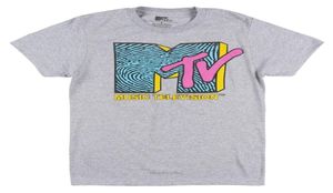 MTV Müzik Televizyonu Tişört Erkek Retro Rock Hip Hop TV Tee Heather Gri Moda Tshirt Erkekler Pamuk Marka Teeshirt 2205097145896