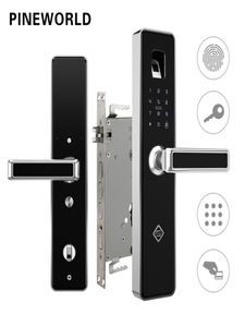 PINEWORLD Biometrischer Fingerabdruck Smart LockHandle Elektronisches TürschlossFingerprintRFIDKey Touchscreen Digitales Passwortschloss 2017507180