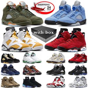 j5 mit Box Jumpman 5 Basketballschuhe 5s Lucky Green Olive Plaid Midnight Navy Sail 6s Toro Bravo Yellow Ochre Aqua Cool Grey Herren-Trainer Herren-Sneakers Sport