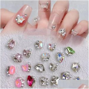 Decorazioni per nail art Trapano in mucchio Scintillante Farfalla Perla Colore ad alta richiesta Forniture splendide uniche Consegna in goccia Dhwe1