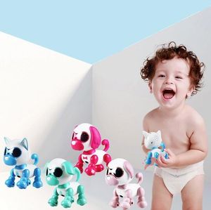 Mini cão robô com olhos LED inteligente falando andando filhote de cachorro eletrônico animais de estimação brinquedo dos desenhos animados interação animais máquina crianças brinquedos 27653657