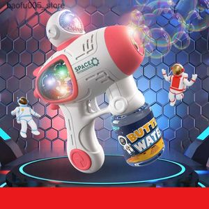 Novelty Games Baby Bath Toys Space Equipment Bubble Gun Childrens Colorful Light Machine Automatic Water Blowing Making Music Q240307