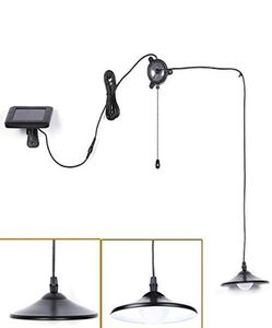 4LED SOLAR LIGHTS SOLAR POWERED LED SHED LIGA SOLAR PENDANT LIGHT MED REMOTE CONTROL OCH PULL CORD för inomhus utomhusanvändning3780777