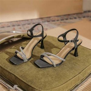 Hip Summer Sandal Heels Womens Slim Propostasile Sandles Water Diamonds with Open Tee Slippers Women Stiletto Sandals Shoes Flip Fenty Slides 240228