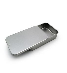 白いスライド缶箱ミントパッキングボックスフードコンテナボックススモールメタルケースサイズ80x50x15mm6849699