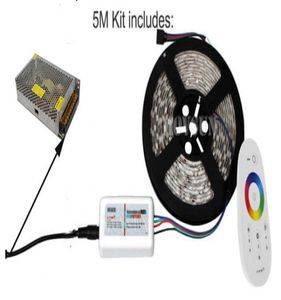 20m 15m 10m 5m 24V RGB LED Flexibles Streifenlicht 5050 Wasserdichtes Spulenseil RF Touch Fernbedienung Netzteiladapter Mini3970649