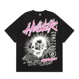 قميص Hellstar مصمم Tees Tees Men Polo قميص جولة رقبة قصيرة الأكمام رسائل عرضية مطبوعة الرجال ر الثلاجة عالية الجودة ملابس للأزواج B3F3