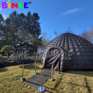 Großhandel Custom 10 x 10 x 4,5 mH (33 x 33 x 15 Fuß), schwarzes riesiges aufblasbares Iglu-Zelt, Outdoor-Luftkuppel-Festzelt/Überdachung für Hochzeitsfeiern zu verkaufen