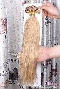 18 Quot2222 Tekrar Doğal Düz Ön Tarihli Keratin Füzyon Hint Remy Tırnak U Tip İnsan Saç Uzantıları 27 Bal Sarışın 100S054794320