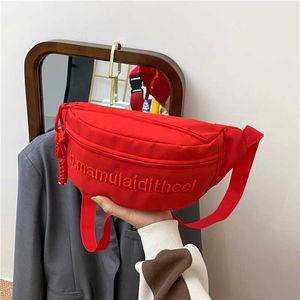 Canvas Crossbody Chest Bag for Women Trend Fashion Casual Shoulder Bag Large Capacity Sports Versatile Lightweight Waist Bag 240315