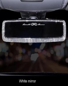 Andra interiörstillbehör Rhinestone Car Rearview Mirror Decor Charm Crystal Bling Diamond Ornament Bakvy täcker kvinnor Auto AC7143623