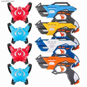 Sand Play Water Fun Laser Tag Gun Set 4 Battle Games Electric Infrared Toy Gun Weapons Childrens Laser Gun Boys inomhus och utomhussport Q240307