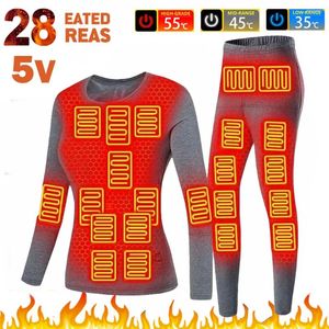 Jaquetas de caça inverno térmica aquecida jaqueta masculina colete roupa interior terno de esqui usb aquecimento elétrico roupas velo longo johns