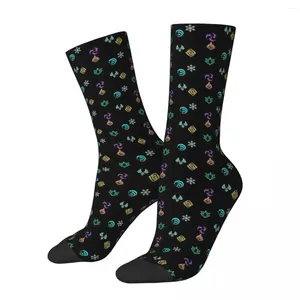 Meias masculinas Genshin Impact Elements Unissex Inverno Ciclismo Happy Street Style Crazy Sock