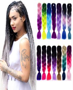 Ombre Three Colors Synthetic Xpression Braiding Hair 24inches 100gpack Jumbo Braids Kanekalon Xpression Braiding Hair Crochet Bra2021582