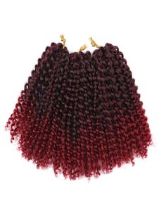 Fasci di riccioli afro tessono capelli intrecciati sintetici con Ombre bug bionda Trecce all'uncinetto Estensione dei capelli capelli sfusi4251273