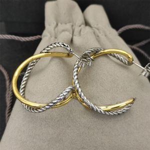 Fashionable DY earrings designer double twisted luxury jewelry boucle doreille earrings for women trendy hoop earring big popular gift for wedding zh159 B4