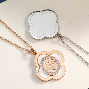 Men necklaces designer jewlery designer for women necklaces 18K Gold Rose gold silver chain necklace circular letter flower Accessory