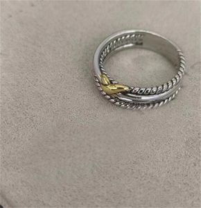 Dy Designer Ring Jewelry Woman Large Lady Dy For Men Non Tarnish Sier Vintage Wedding Anniversary Presents Plated Gold Rings ZH144 E4