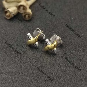 David Yurma Bransoletka Dy Kolczyki Srebrny projektant Kobiety Złote Hoop Kodek Trendy S925 dla okrągłych szterling Earstuds Popularny stadnint retro skręt Pearl Diamond Luksus 697