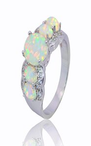 Anéis de casamento todo varejo moda jóias branco opala fogo pedra esterlina sliver pingentes para mulher rat0023672263