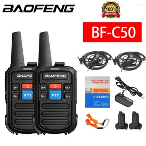 Walkie Talkie 2pcs BAOFENG BF-C50 Mini Kids Taşınabilir Ham Radio Comunicador UHF Çift Band İki Yönlü HF Alıcı Yurt