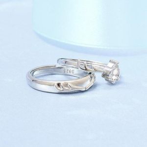 Fedi nuziali Mozanstone Coppia di cervi unici Coppia di anelli Set Amanti originali Design San Valentino Regalo di giorno 39S Ragazza unisex Amico Gioiello6864613