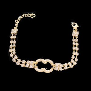 2024 new Designer Brand Gold Bracelet Female Luxury Crystal Diamond Bracelet With Correct High Quality Charm Silver Chain Bracelet Halloween Family Love Gift