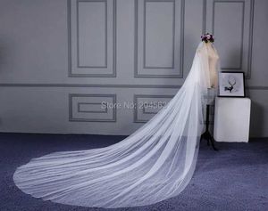 Hijabs Two-Layer Simple Tulle Wedding Veil Long Cheap Bridal Veils with Comb