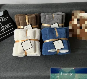 Designer de luxo portátil caixa de presente casal dupla face toalha de banho grande adulto absorção de água de secagem rápida pacote de toalhas de duas peças