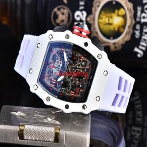 Law Watch Automatyczny ruch kwarcowy marka obserwuje gumowe paski sportowe przezroczyste zegarki importowane kryształowe bateria lustra 2462