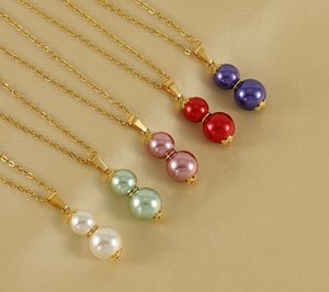 Modische Perlenkürbis-Halskette mit Perlen aus 18-karätigem Edelstahl, ideal für modebewusste Frauen