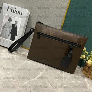 M40504 Envelope de embreagem para homens bolsas cosméticas Mulheres organizador de armazenamento de bolsas de lavagem bolsa bolsa de couro mango de capa de ombro