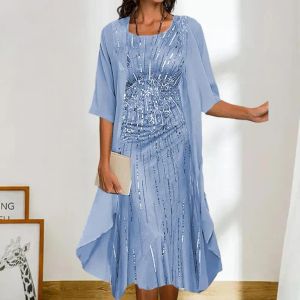 Dress 2 Piece Set Plus Size Women Clothes African Dashiki Ankara Lace Wedding Gown Outfits 2023 Summer Fashion Chiffon Dress Coat Suit