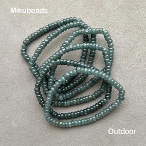 Pedras preciosas soltas atacado natural lago verde jadeite 2.5-3 5mm suave rondelle contas para fazer jóias diy pulseira colar