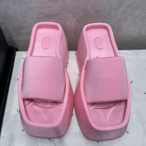 High heel platform slippers brand designer women pink black cute beach flip flops sandals