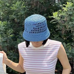 Women Słaska Hat Designer Bucket Hat Fashion Sun Hat Summade ręcznie robione tkanin luksus p haft sunbonnet moda plażowa kapelusz swobodny czapki