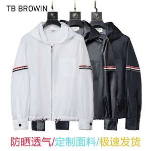 Men's Hoodies Sweatshirts TB BROWIN New TB Sunscreen Clothes Men and Womens Same Style Couple Skin Coat