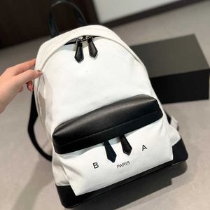 designer backpack mens bookbag women black white back pack simple canvas schoolbag lightweight portable luxury backpacks 240307