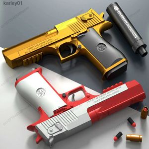 Gun Toys Childrens Toy Pistol Gold Desert Eagle Soft Bullet Gun M1911 Pistol Glock Childrens Toy Gun YQ240307