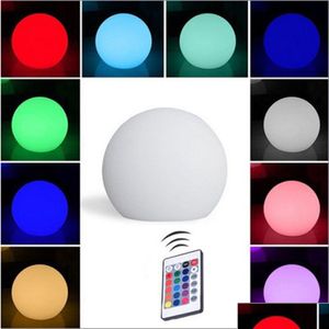 Luci notturne Brelong Colore ricaricabile Lampada a sfera a led sferica con telecomando Festa in piscina domestica Dimmerabile Notte 12 cm Consegna a goccia Dh4Xe