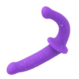 Produto adulto feminino masturbação flexível duplo vibrador duplo pênis cabeça cinta-on vibrador brinquedos sexuais para lésbica longo vibrador pênis 240226
