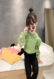 2020 New girls Tshirt kids cotton puff sleeve princess tops children all matching bottoming shirt A41439487516