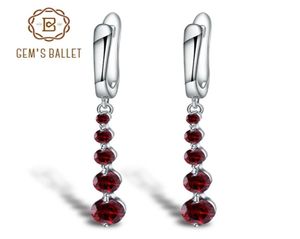 Gem039s ballet 267ct natural vermelho granada pedra preciosa brincos genuíno puro 925 prata esterlina jóias finas para mulher 2106245344006