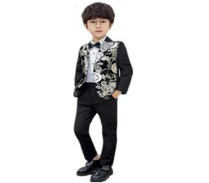 Kids Formal Suits for Weddings Piano Performance Host Boys Blazer Pants Bowtie 3pcs Clothing Set Children Outfits Tuxedo Costume7607743