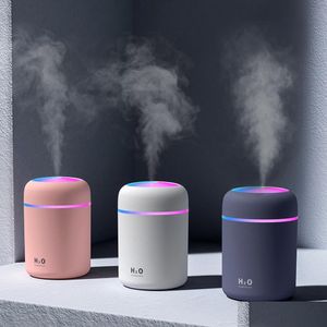 Aromaterapi bärbar luftfuktare 300 ml trasonic aroma eterisk olja diffusor USB cool mist maker renare aromaterapi för bil hem dhjah