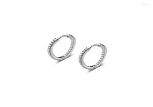 Orecchini a cerchio in oro 18 carati autentico argento sterling 925 gioielleria raffinata Mini CZ Set Wave Circle Huggie Ear Bone Leverback CG87956485419