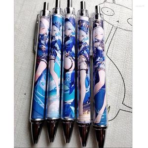 5 pz/set simpatico gioco Genshin Impact Cartoon penne gel Focalors Furina penna firma studente cancelleria regalo di compleanno