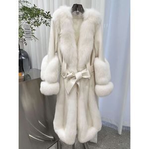 Caihuo Qianjin " Fur Grass Double Sided Nylon Women's Mid Length New Down Coat 152091
